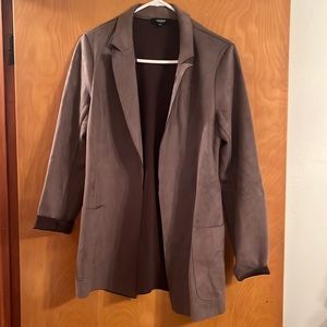 Worn once! Faux leather blazer